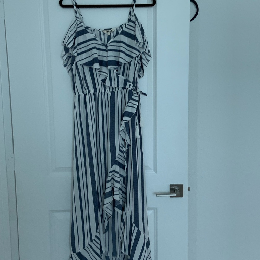 Blush Tie Side Ruffle Bottom Dress.  size L